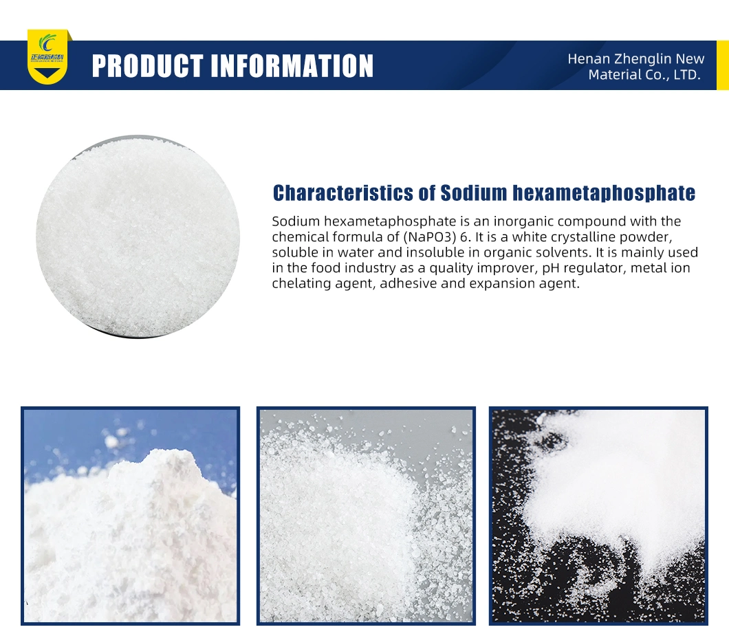 Industrial Sodium Hexametaphosphate Inorganic Salt 68% Refractory Washing Printing and Dyeing Soft Water